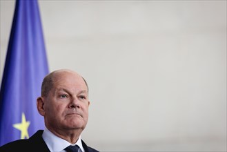 Olaf Scholz, Federal Chancellor, recorded during press conference in Berlin, 29 April 2024