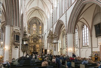 Interior view, St Peter's Church, Buxtehude, Altes Land, Lower Saxony, Germany, Europe