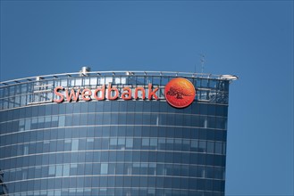 Swedbank headquarters on the banks of the Daugava, Riga, Latvia, Europe