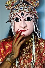 Seraikela Chhau dancer, portrait, hindu mythology, man, costume, vanishing tradition, jharkhand,