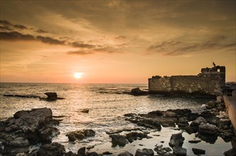 Sunset in Byblos, Lebanon, byblos fortress, photo of tourist spot in the country, Asia