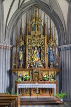Side altar, Church of St Martin, Kaufbeuern, Allgaeu, Swabia, Bavaria, Germany, Europe
