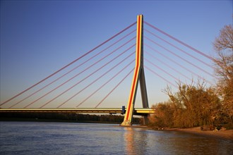 Fleher Bridge over the Rhine with the highest bridge pylon in Germany and the longest-span