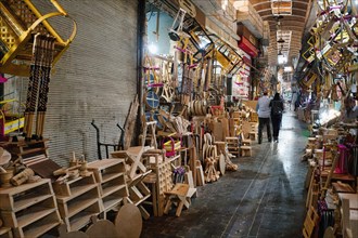 Small furniture shops, Sanliurfa bazaar, Turkey, Asia