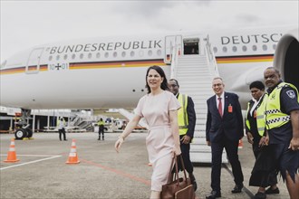 Annalena Baerbock (Buendnis 90/Die Gruenen), Federal Foreign Minister, photographed after arrival