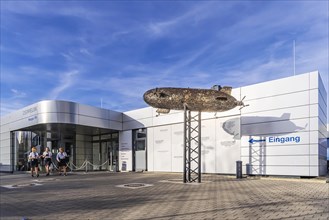 Terminal of the Zeppelin shipping company at Friedrichshafen airport, tourism on Lake Constance,