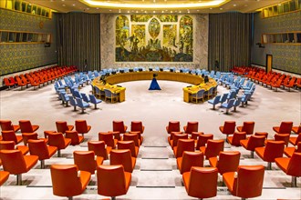 Room of the United Nations Security Council at the UN headquarters in New York