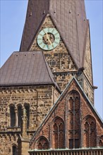 Tower clock of the Church of Our Lady in Bremen, Hanseatic City, State of Bremen, Germany, Europe