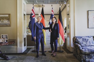 (R-L) Annalena Baerbock (Alliance 90/The Greens), Federal Foreign Minister, and Penny Wong, Foreign