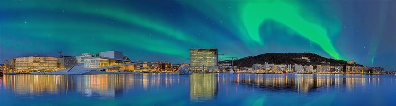 Opera Munch Museum Panorama Northern Lights Oslo Norway