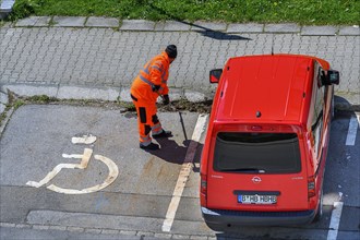 Street sweeper, Allgaeu, Swabia, Bavaria, Germany, Europe