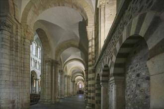 Romanesque side aisle of the nave, Romanesque-Gothic Saint-Julien du Mans Cathedral, Le Mans,