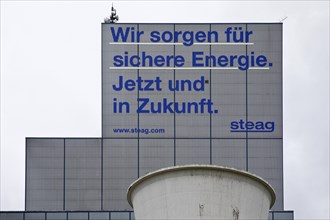 Herne power station with the statement We provide secure energy. Now and in the future, Herne, Ruhr