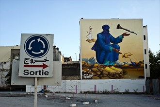 Mural painting, Rabat, Morocco, Africa