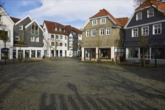 Steinhagen, square in the old town centre of Hattingen, Ennepe-Ruhr district, North