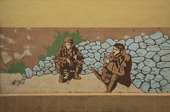 Murals in Orgosolo, Nuoro province, Sardinia, Italy, South Europe, Europe