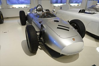 PORSCHE 718 -2 FORMULA 1, Historic Porsche formula car in an automobile museum from the