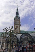 Hamburg Town Hall and Town Hall Market, Hamburg, Germany, Europe, People walk past the town hall