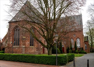 Protestant Reformed St George's Church, east facade, in the small town of Weener, district of Leer,