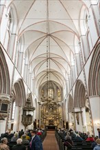Interior view, St Peter's Church, Buxtehude, Altes Land, Lower Saxony, Germany, Europe
