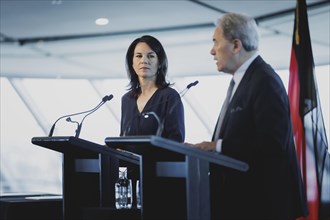 (L-R) Annalena Baerbock (Alliance 90/The Greens), Federal Foreign Minister, and Winston Peters,