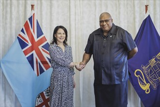 (L-R) Annalena Baerbock (Alliance 90/The Greens), Federal Foreign Minister, meets Wiliame