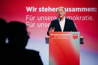 Federal Chancellor Olaf Scholz, recorded at the Social Democratic Congress of the SPD and PES with