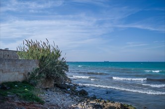 Sidon, Lebanon, April 04, 2017: View of the sea from the historic city of Sidon in Lebanon, city