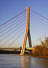 Fleher Bridge over the Rhine with the highest bridge pylon in Germany and the longest-span