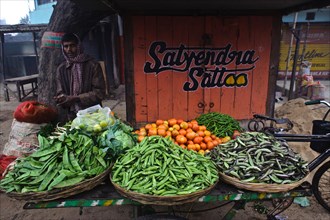Vegetable, street vendor, Bihar, India, Asia