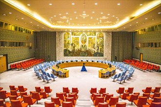 Room of the United Nations Security Council at the UN headquarters in New York
