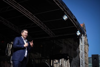 Lars Klingbeil, SPD party chairman, during his visit to the DGB rally in Chemnitz, 1 May 2024