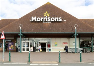 Morrisons superstore supermarket shop store, Felixstowe, Suffolk, England, UK