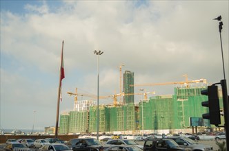 Beirut, Lebanon, April 03, 2017: Center of Beirut presenting a post-civil war reconstruction,