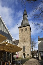 Bell tower of the former St. John's Church on Untermarkt in the town centre of Hattingen,