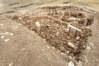 Neolithic archaeological site of Karahan Tepe, Circular stone structure with T Shape pillars,