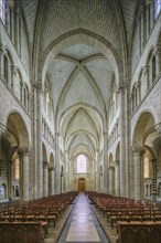 Nave, Romanesque-Gothic Saint-Julien du Mans Cathedral, Le Mans, Sarthe department, Pays de la