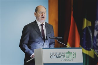 Olaf Scholz (SPD), Federal Chancellor, photographed during the Petersberg Climate Dialogue in