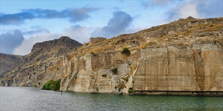 Rumkale roman fortress on the Euphrates River, Halfeti, Turkey, Asia