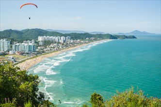 Aerial photo of the beach of Camboriu, Santa Catarina, Brazil, South America