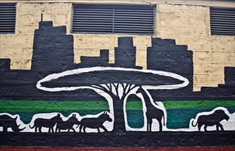 Mural painting, Nairobi, Kenya, Africa