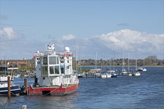 Boats, harbour, marina, Arnis, smallest town in Germany, Schlei, Schleswig-Holstein, Germany,