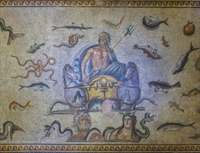 Poseidon mosaic, Zeugma mosaic Museum, Gaziantep, Turkey, Asia