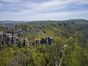 The Schrammsteine are an elongated, heavily jagged group of rocks in the Elbe Sandstone Mountains,