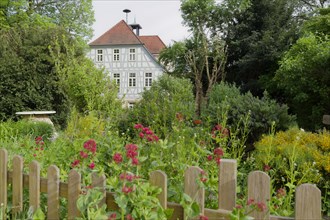 Herb garden in Untergruppenbach, garden fence, wooden fence, Heilbronn, town hall,