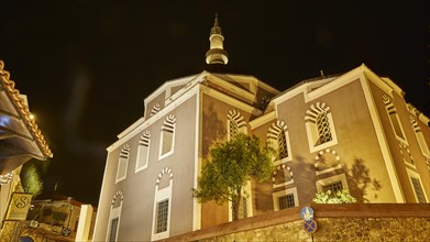 Suleiman Mosque, An illuminated mosque at night radiates peace and historical architecture, night