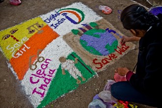 Rangoli, drawing, traditional art, Jharkhand, India, Asia