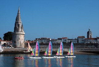 Old port, La Rochelle, France, monument, Tour de la lanterne, Sailing course, beach catamarans,