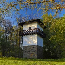 Reconstructed Roman watchtower on the Reckberg, Lower Germanic Limes, World Heritage Site, Neuss,