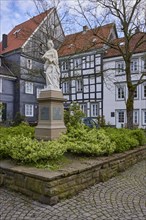 Hattingia war memorial on the church square in the old town centre of Hattingen, Ennepe-Ruhr